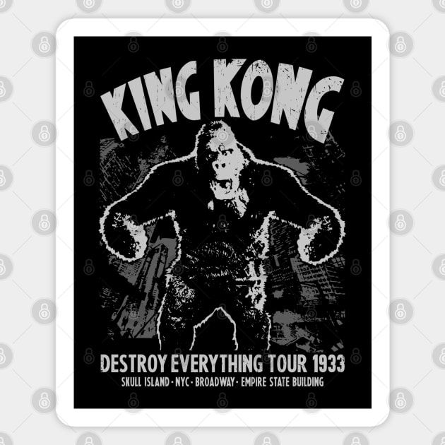 KING KONG 1933 DESTROY EVERYTHING TOUR Magnet by ROBZILLA